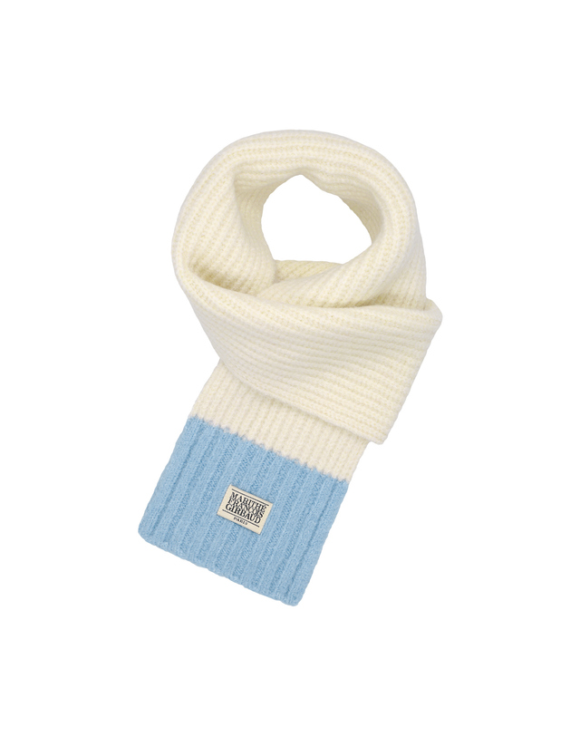 마리떼 키즈 마리떼 키즈 KIDS CLASSIC LOGO KNIT MUFFLER cream 착용컷