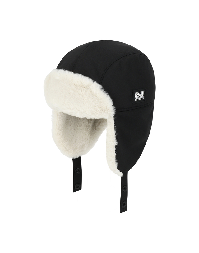 마리떼 키즈 마리떼 키즈 KIDS MICRO CLASSIC LOGO WOVEN EARFLAP CAP black 착용컷