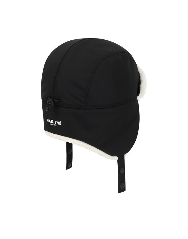 마리떼 키즈 마리떼 키즈 KIDS MICRO CLASSIC LOGO WOVEN EARFLAP CAP black 착용컷