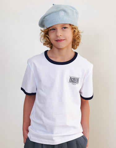 마리떼 키즈 KIDS CLASSIC LOGO RINGER TEE white