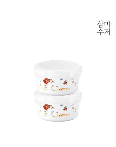 무민 더키친 도자기 원형찬통 소 350ml 2P
