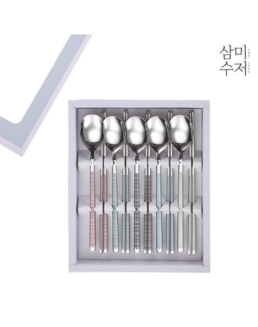 아라 27종 체크 세라믹 한수저세트 5P