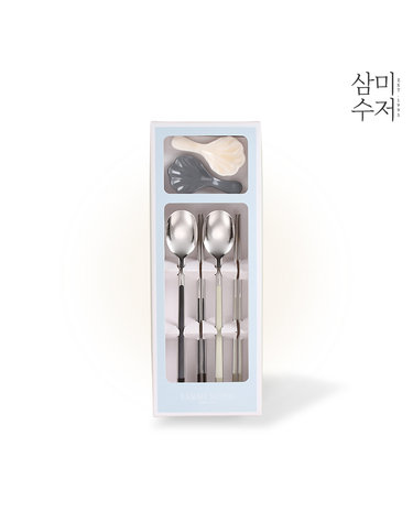레이디 블랙+아이보리 수저선물세트 4P