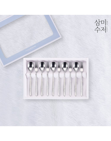 함마톤 미러 티스푼 과일포크세트 10p
