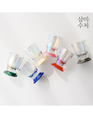오팔 오로라 아크릴 글라스 소주잔 5P선물세트