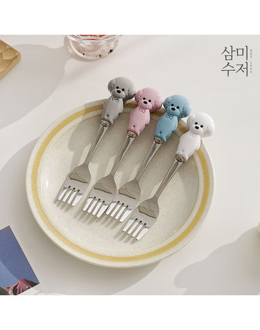 비숑 컬러 스푼 포크 1P(컬러4가지 중 선택)