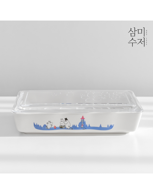 삼미수저 무민 프렌즈 직사각 테이블수저통 착용컷