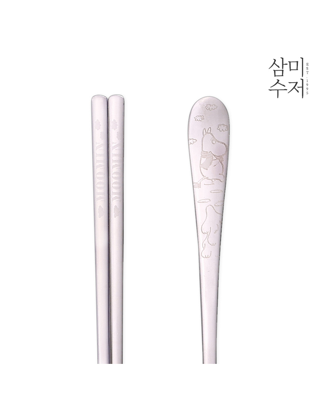 삼미수저 무민 더키친 샌딩 수저세트 10P 착용컷