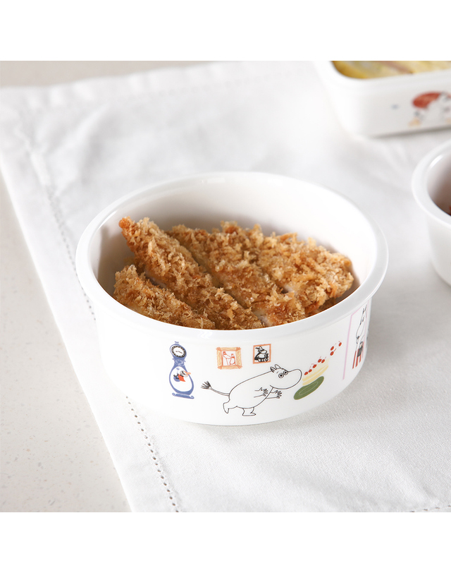 삼미수저 무민 더키친 도자기 원형찬통세트 5P 착용컷