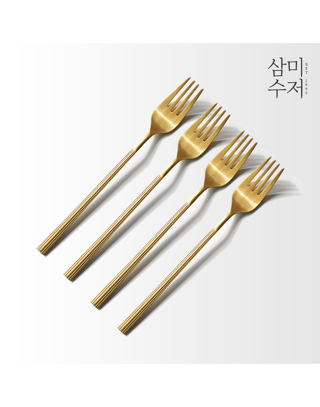 삼미수저 일미 골드 나이프 디너포크세트 4P 착용컷