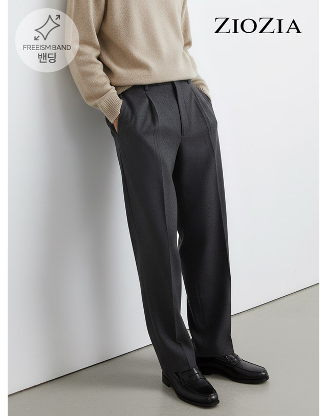 지오지아 [지오지아] MMGL 콜라보 원턱 와이드 팬츠 (ADC4PP1102) 착용컷