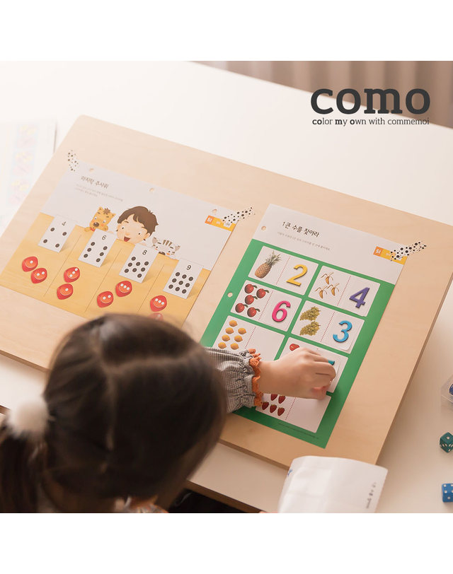 꼬메모이 [꼬메모이] 꼬모 스터디대 화이트 내츄럴 / 자작나무 HPL 컬러 독서대 필기대 착용컷