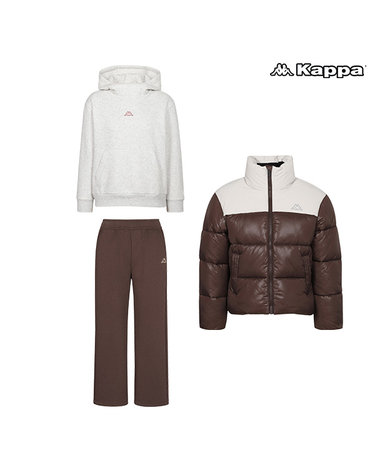 카파 [최초가199000원] 패딩+후드+팬츠 겨울데일리 코디세트 브라운+멜란지