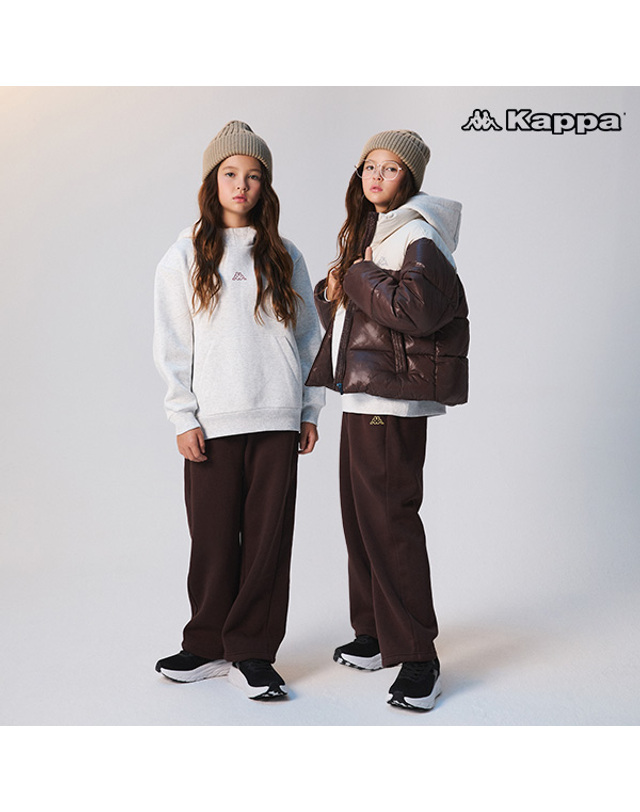 카파 [최초가199000원] 패딩+후드+팬츠 겨울데일리 코디세트 브라운+멜란지 착용컷