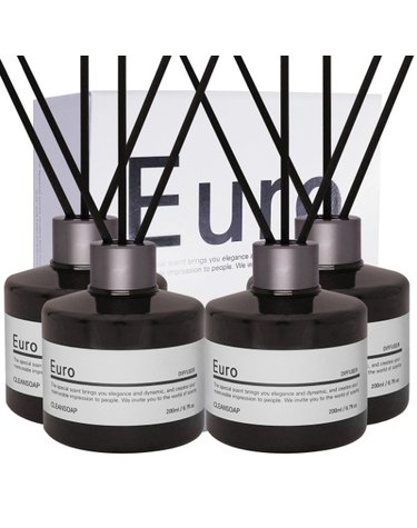[200ml 4개세트] 유로 디퓨저 200ml+리드스틱 실내방향제 인테리어