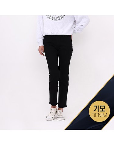 여성)  오비안밴드 블랙 노말워싱 기모_AM4DIG784-BV
