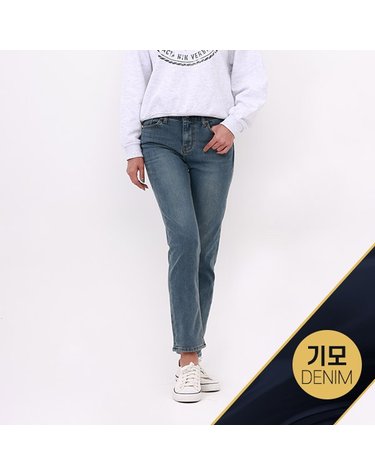 여성)  오비안밴드 바이오스톤 탈색 올약워싱 기모_AM4DIG783-LB