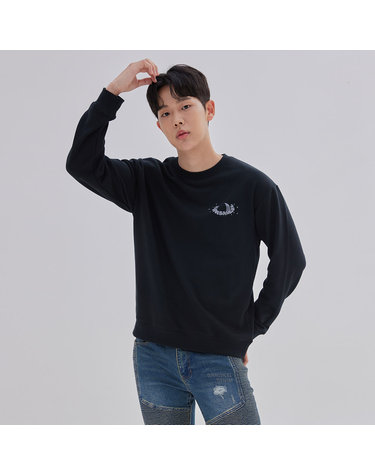 남성) 스페이스 아트웍 보스쮸리 맨투맨_DN3WTS504-BK