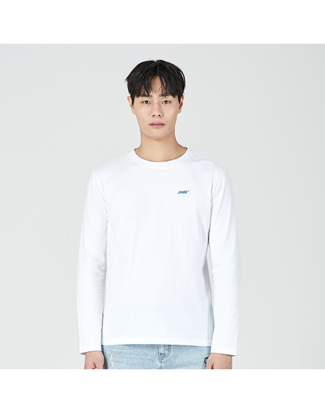 잠뱅이 공용) 기본 긴팔 티셔츠(스탠다드)_DO1WTS291-WH 착용컷