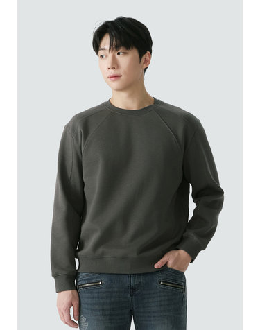 [25FW] 남성) 기모 자수 블록 세미오버핏 스웻 티셔츠 AP4WMT703-GY