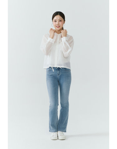 [26SS] 여성) 라이트 인디고 밴드 나비 체인자수 슬림 부츠컷 NE AQ1DNE160-LB