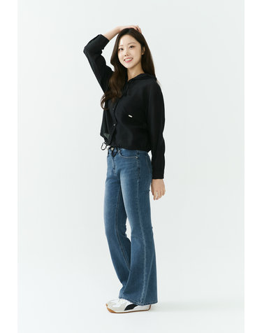 [26SS] 여성) 쿨맥스 미디엄 인디고 밴드 금속장식 긴기장 슬림 부츠컷 NE AQ1DNE159-MB