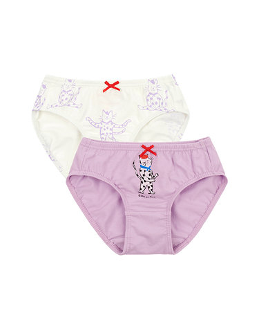 [추가 10%쿠폰] 여아수피마라벤더캣삼각팬티2종세트_BU33US406