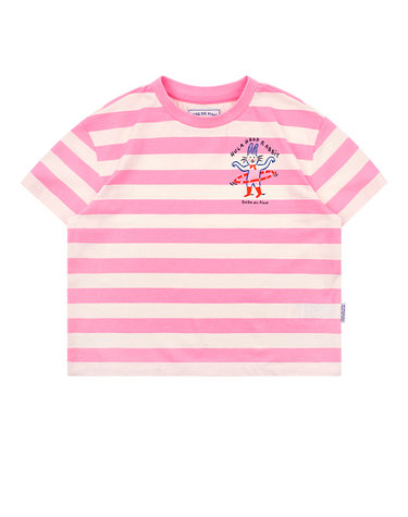 [추가 10%쿠폰] 핑크스트라이프래빗반팔티셔츠_BU41TR303