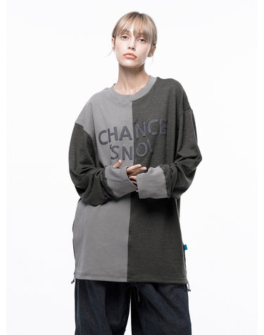 스노이 리버스 리브 핑거워머 크루넥 스웨트셔츠(4color)/M243MT02W