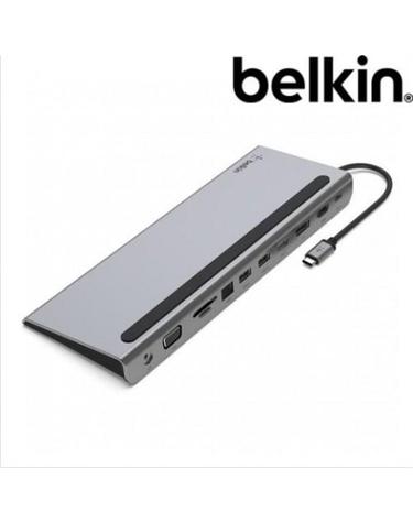 [벨킨] 11in1 USB C타입 멀티 허브 독 100W 충전 HDMI VGA 이더넷 노트북 거치대형 / INC004btSGY