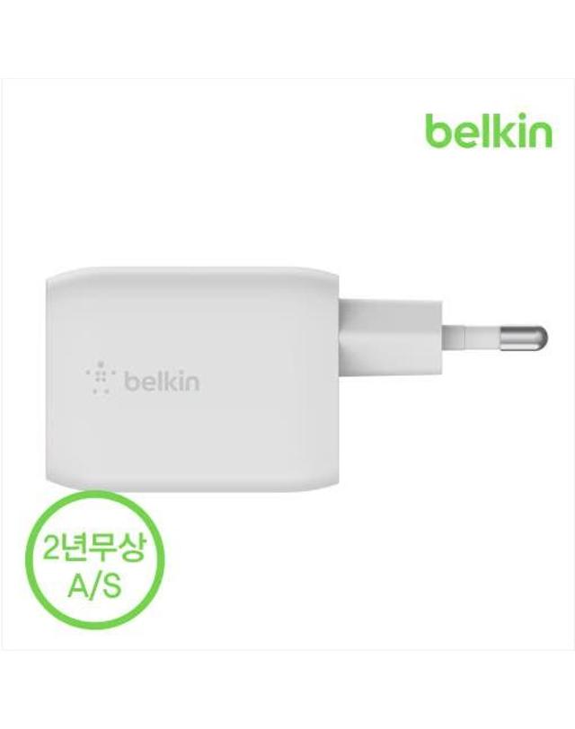 벨킨 [벨킨] 65W 듀얼 C타입 PD 3.0 PPS GaN 고속 충전기 / WCH013krWH 착용컷