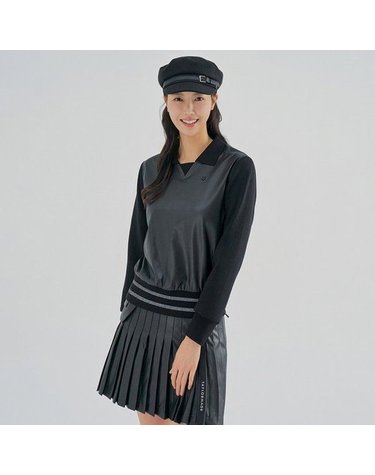 [갤러리아] 테일러메이드 여성 가죽 패치 카라 맨투맨 티셔츠 TWTYM7146-199