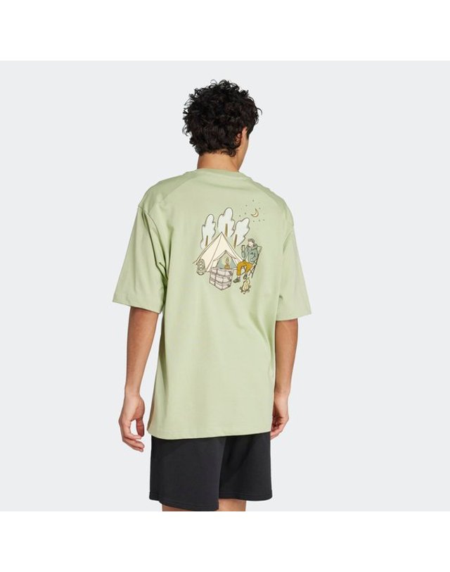 아디다스 [갤러리아] [MENS SPORTSWEAR] 코드 두들 캠프 그래픽 반팔티 (JJ3970) 착용컷