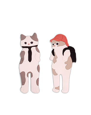 [보리보리] 고양이 자석 후크 마스크 걸이 2개 세트_학생회사원