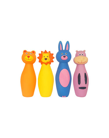 [보리보리] 동물 볼링핀 라텍스 삑삑이 4개세트DTL002