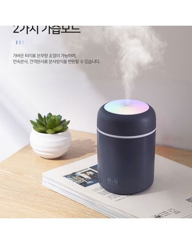 KC인증 차량가습 탁상용 LED 무지개 디큐 가습기