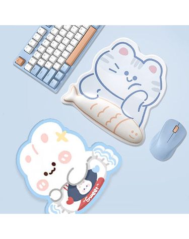 톰앤제리 손목 보호쿠션 마우스패드 메모리폼 실리콘