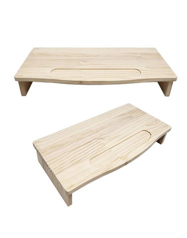 우드핏 원목 라운드 모니터 받침대 540x270mm