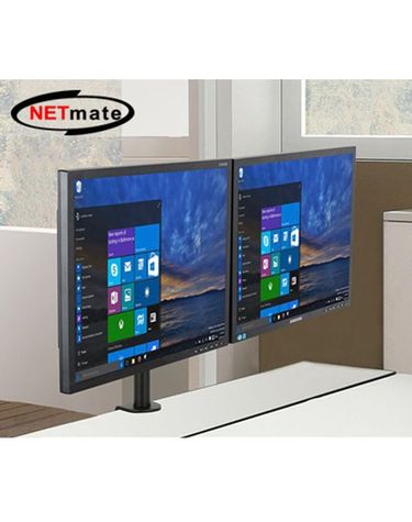 NETmate 3단 관절형 듀얼 모니터 거치대 기계식 10kg