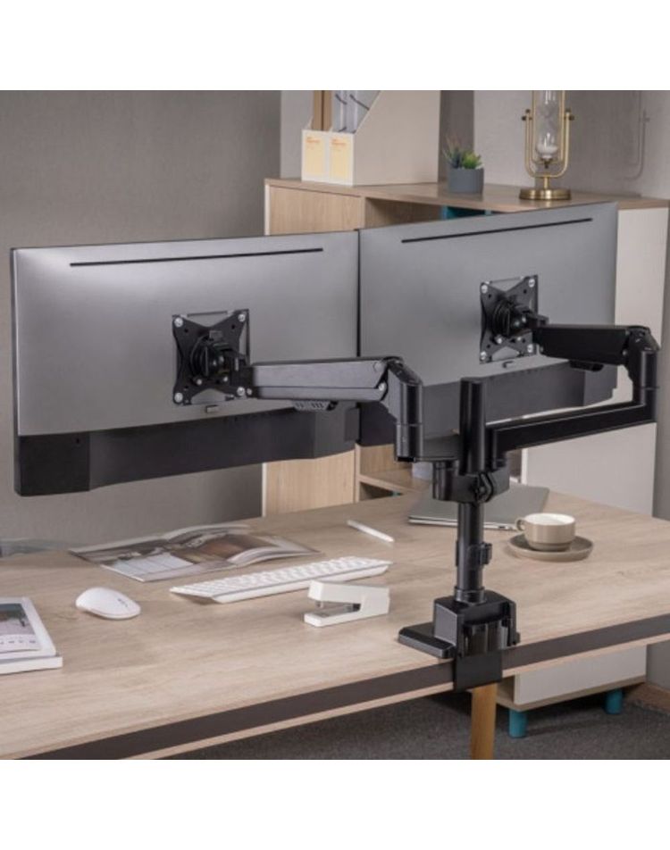 루나 [알티피아] 루나랩 듀얼 모니터암 슬림 폴 블랙 색상 거치대 EOOBXX03618