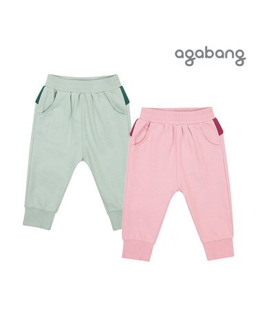 [보리보리] 리프배색조거바지PINK,GREEN_01Q552003