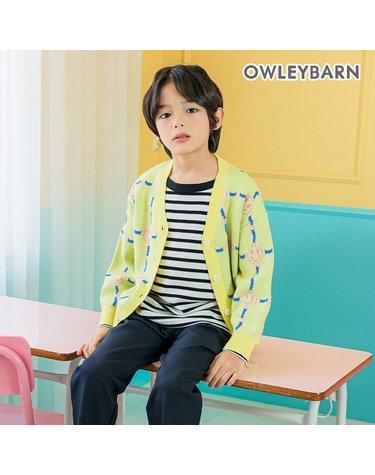 [보리보리]  스마일체크니트가디건옐로우
