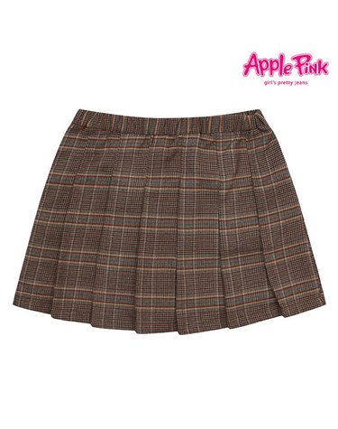 [보리보리] 밴딩 체크 플리츠 스커트