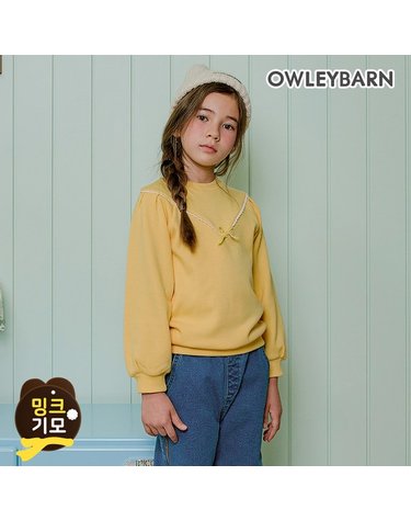 [보리보리] 절개장식융기모티셔츠옐로우