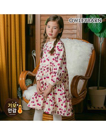 [보리보리] 큐티체리 기모 원피스핑크