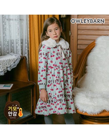 [보리보리]  큐티체리 기모 원피스민트