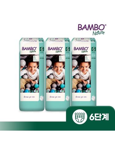 [보리보리] 그린 친환경 프리미엄 기저귀 6단계 팬티형 대용량 1박스38매x3팩