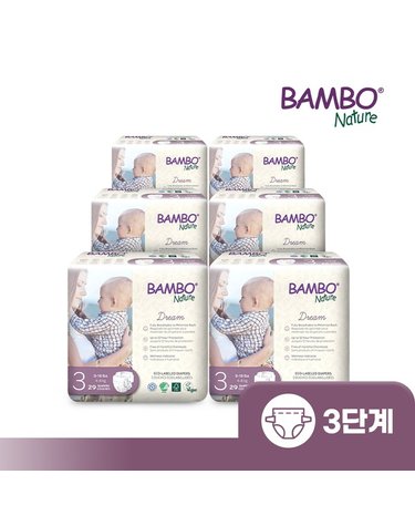 [보리보리] 드림 친환경 프리미엄 기저귀 3단계 밴드형 1박스29매x6팩