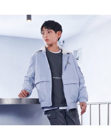 [보리보리] 남아 후드 탈부착 로고 포인트 항공점퍼