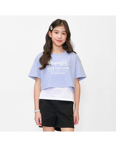 [보리보리] 여아 크롭 레이어드 반팔 티셔츠-EBJG5892D0D